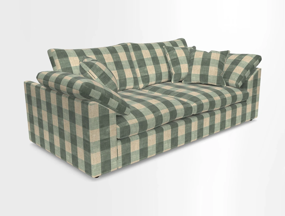 Big Softie Sloped Arm 3 Seater Sofa in Two Tone Plain Biscuit