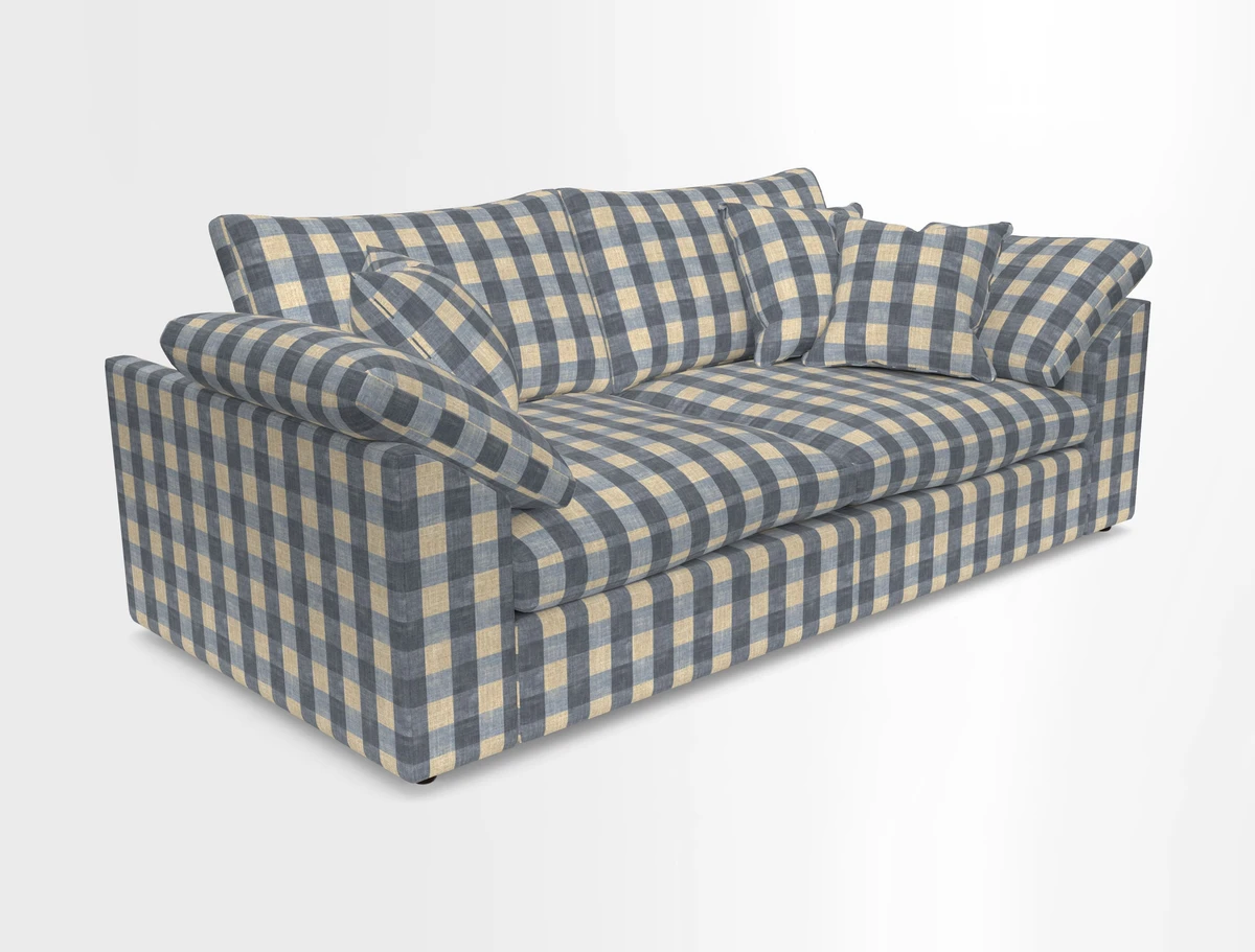 Big Softie Sloped Arm 3 Seater Sofa in Two Tone Plain Biscuit