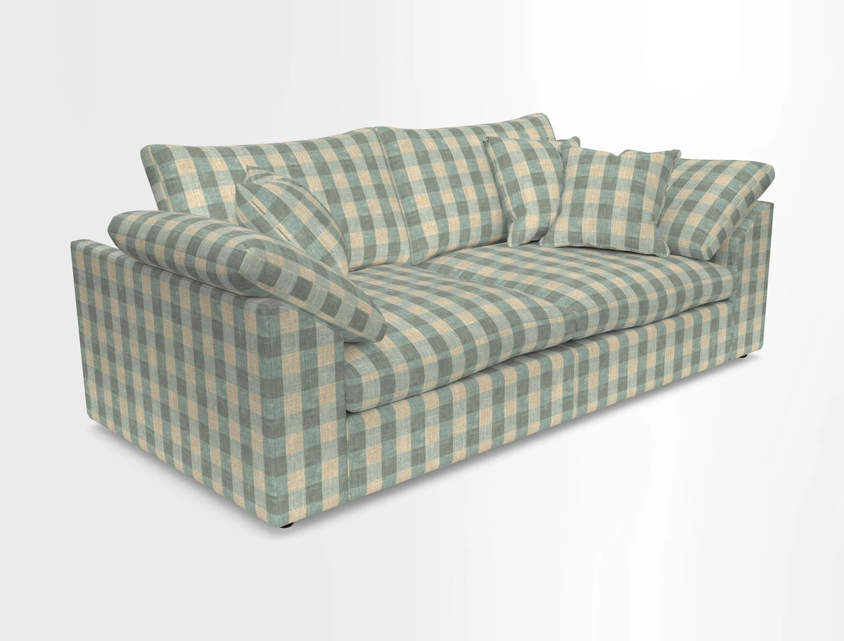Big Softie Sloped Arm 3 Seater Sofa in Two Tone Plain Biscuit