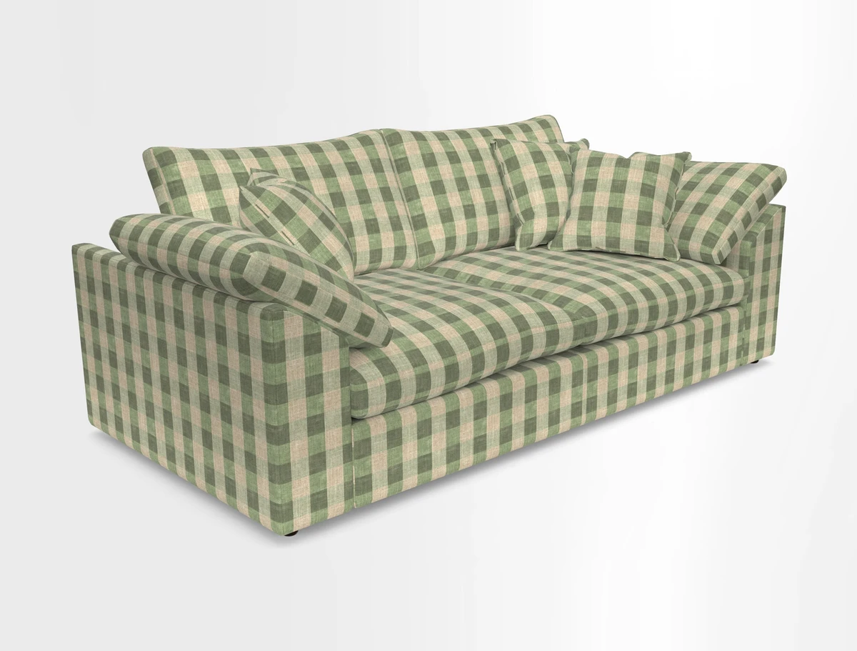 Big Softie Sloped Arm 3 Seater Sofa in Two Tone Plain Biscuit