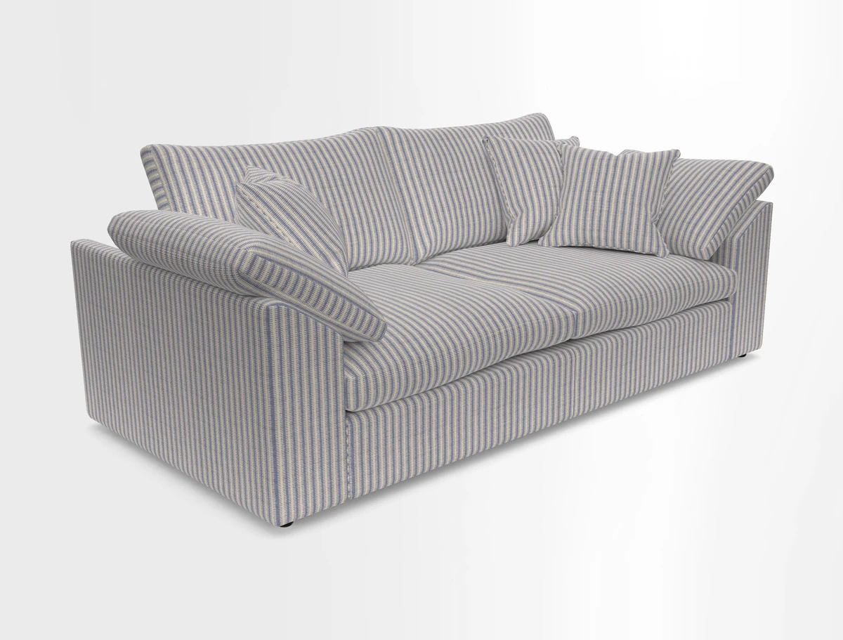 Big Softie Sloped Arm 3 Seater Sofa in Two Tone Plain Biscuit
