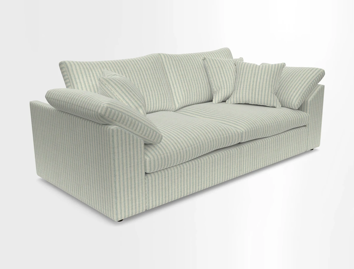 Big Softie Sloped Arm 3 Seater Sofa in Two Tone Plain Biscuit