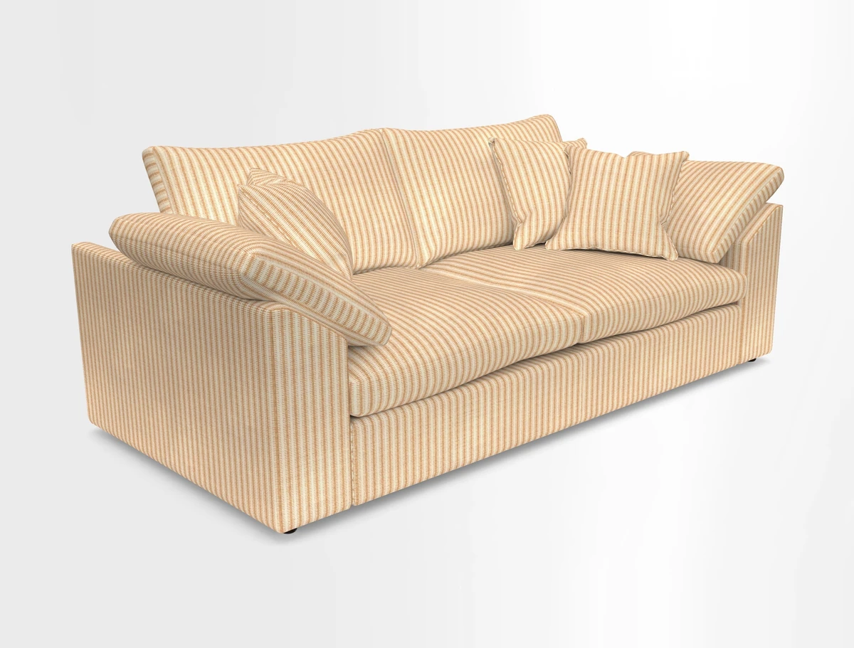 Big Softie Sloped Arm 3 Seater Sofa in Two Tone Plain Biscuit