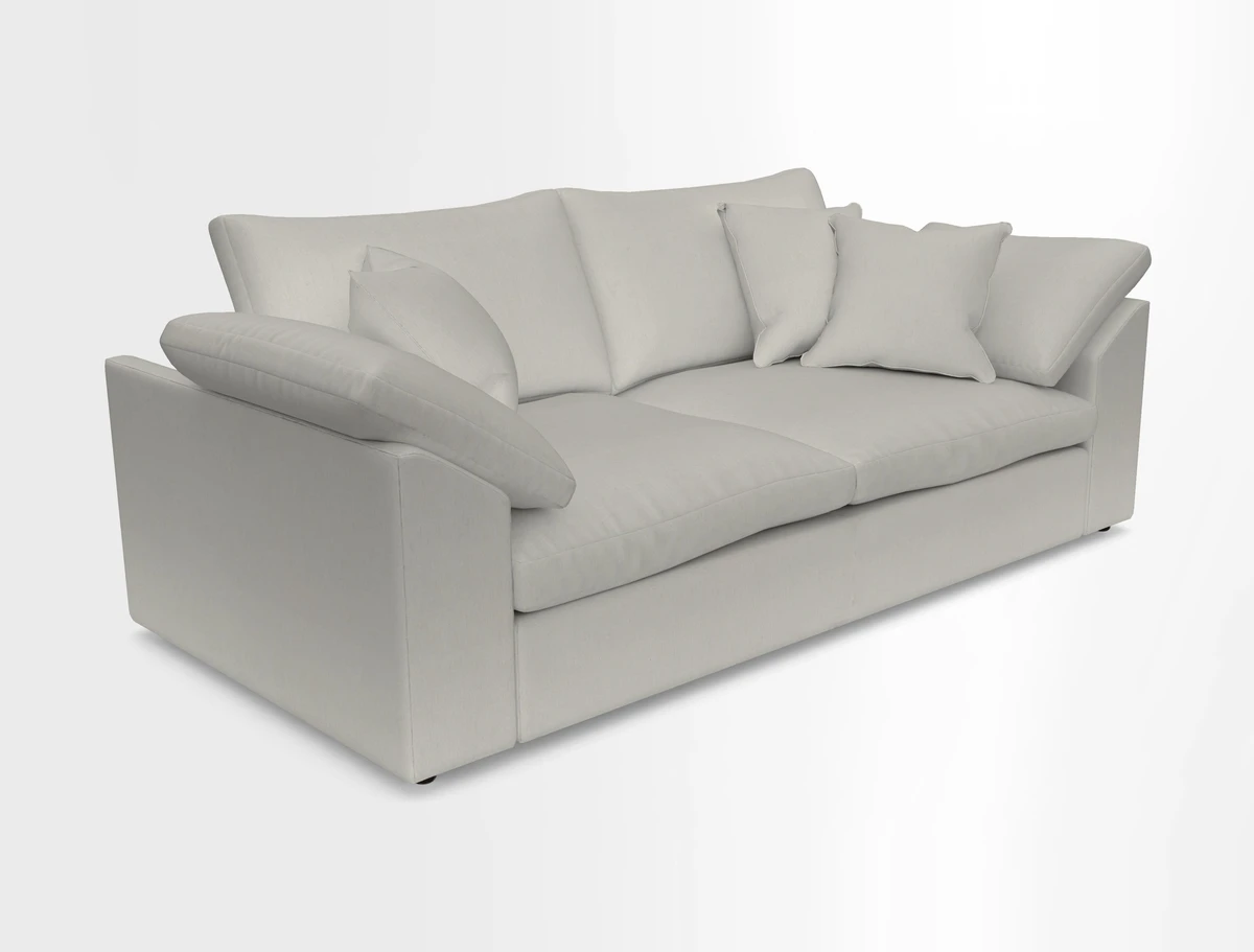 Big Softie Sloped Arm 3 Seater Sofa in Two Tone Plain Biscuit