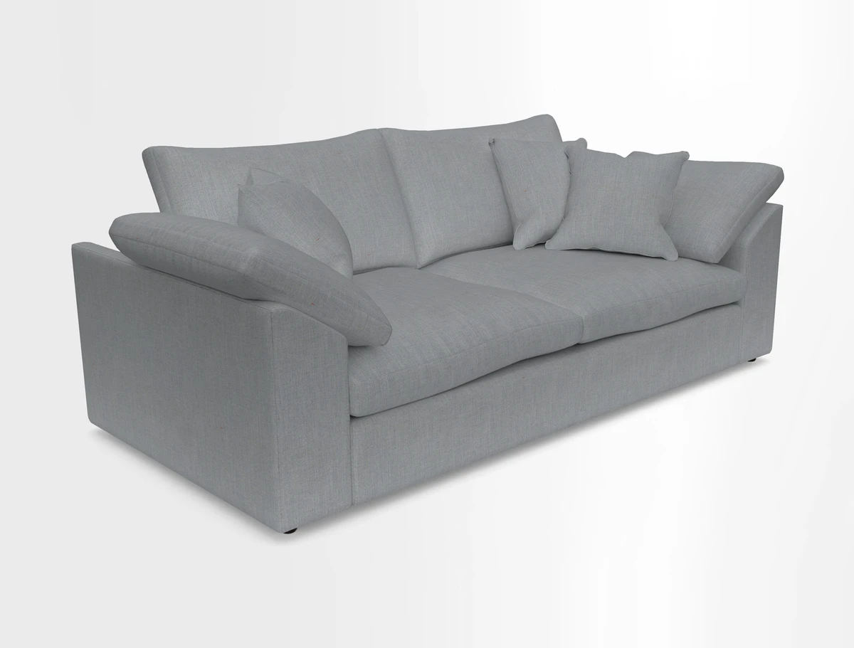 Big Softie Sloped Arm 3 Seater Sofa in Two Tone Plain Biscuit