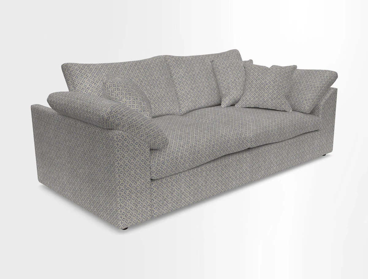 Big Softie Sloped Arm 3 Seater Sofa in Two Tone Plain Biscuit
