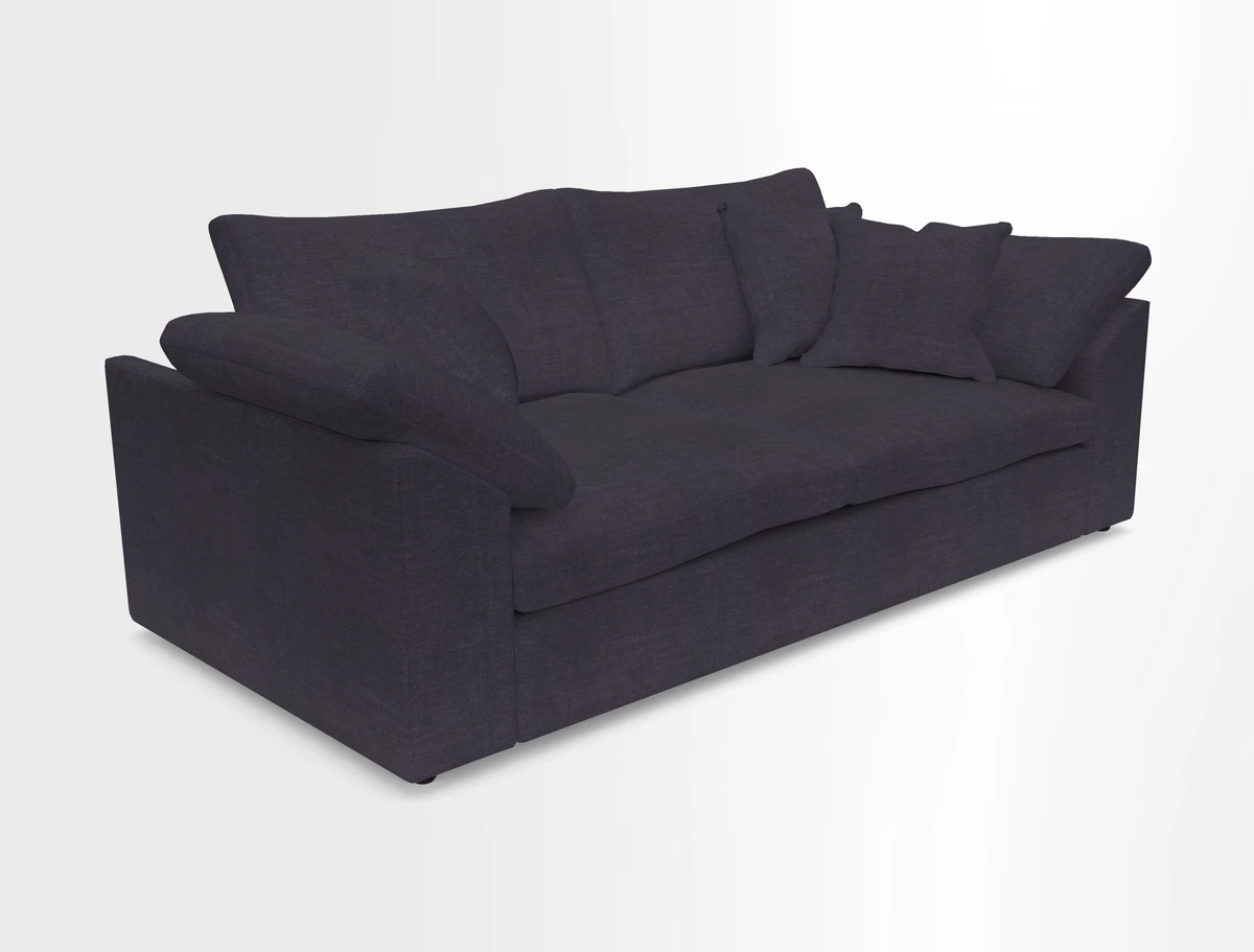 Big Softie Sloped Arm 3 Seater Sofa in Two Tone Plain Biscuit