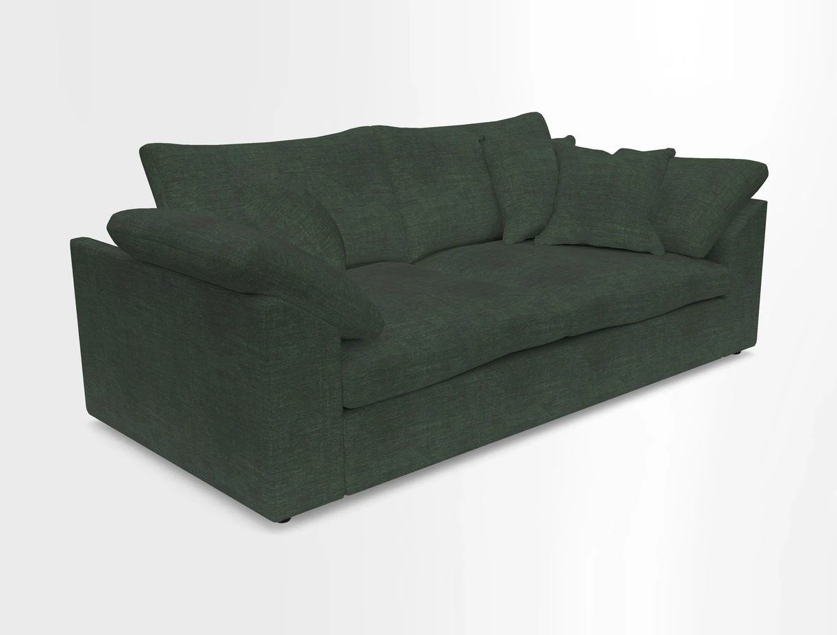 Big Softie Sloped Arm 3 Seater Sofa in Two Tone Plain Biscuit