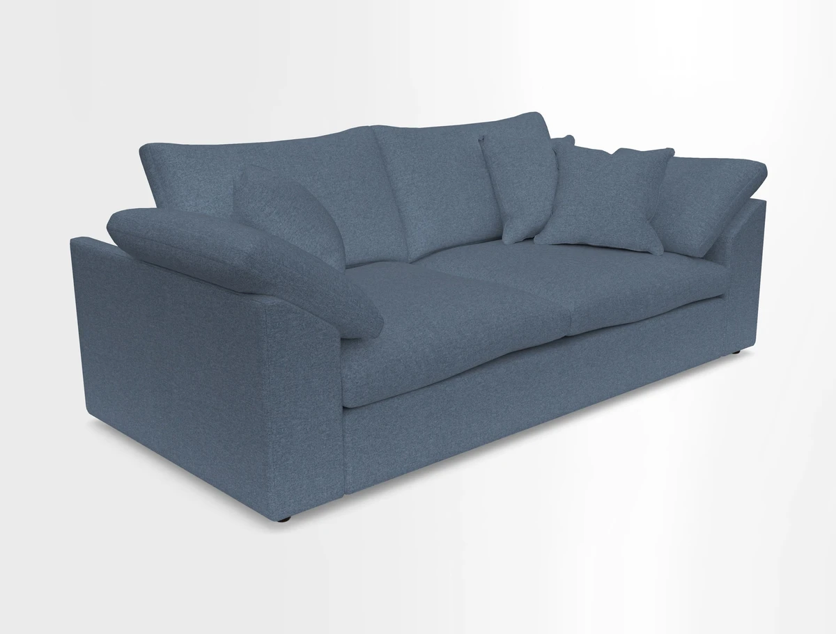 Big Softie Sloped Arm 3 Seater Sofa in Two Tone Plain Biscuit