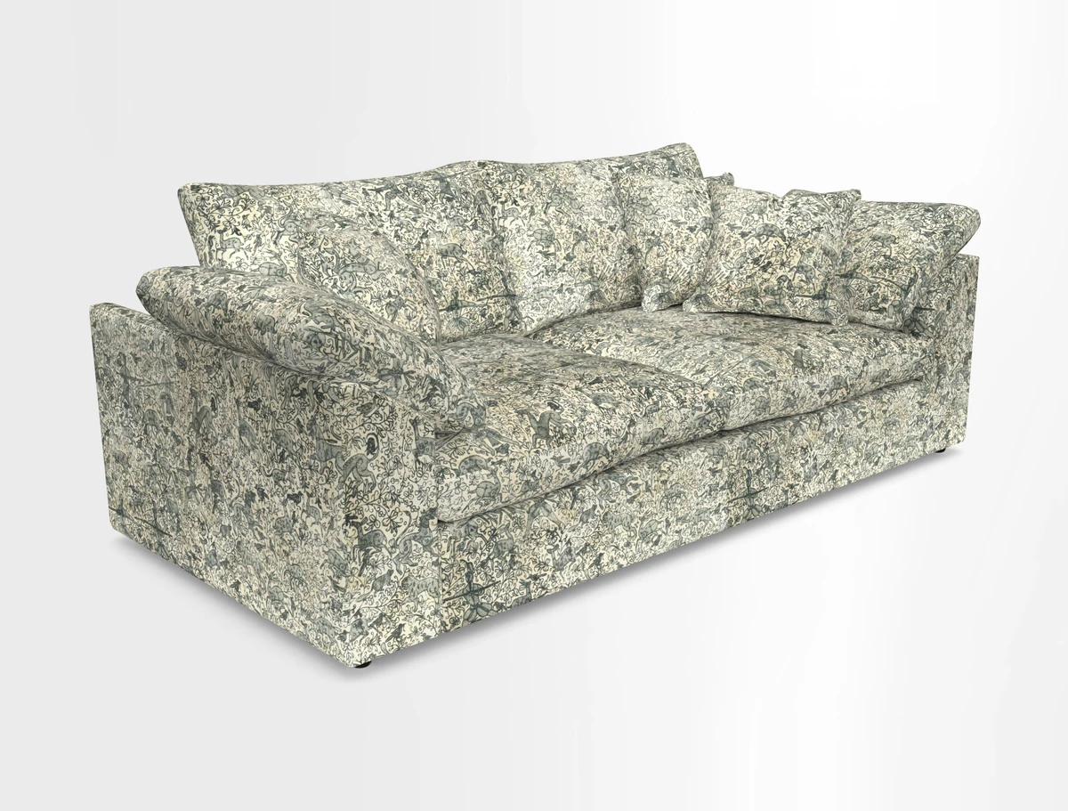 Big Softie Sloped Arm 3 Seater Sofa in Two Tone Plain Biscuit