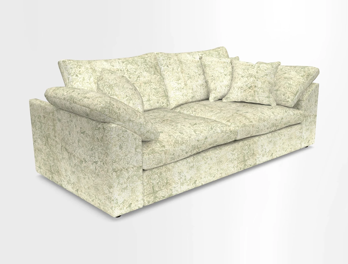 Big Softie Sloped Arm 3 Seater Sofa in Two Tone Plain Biscuit