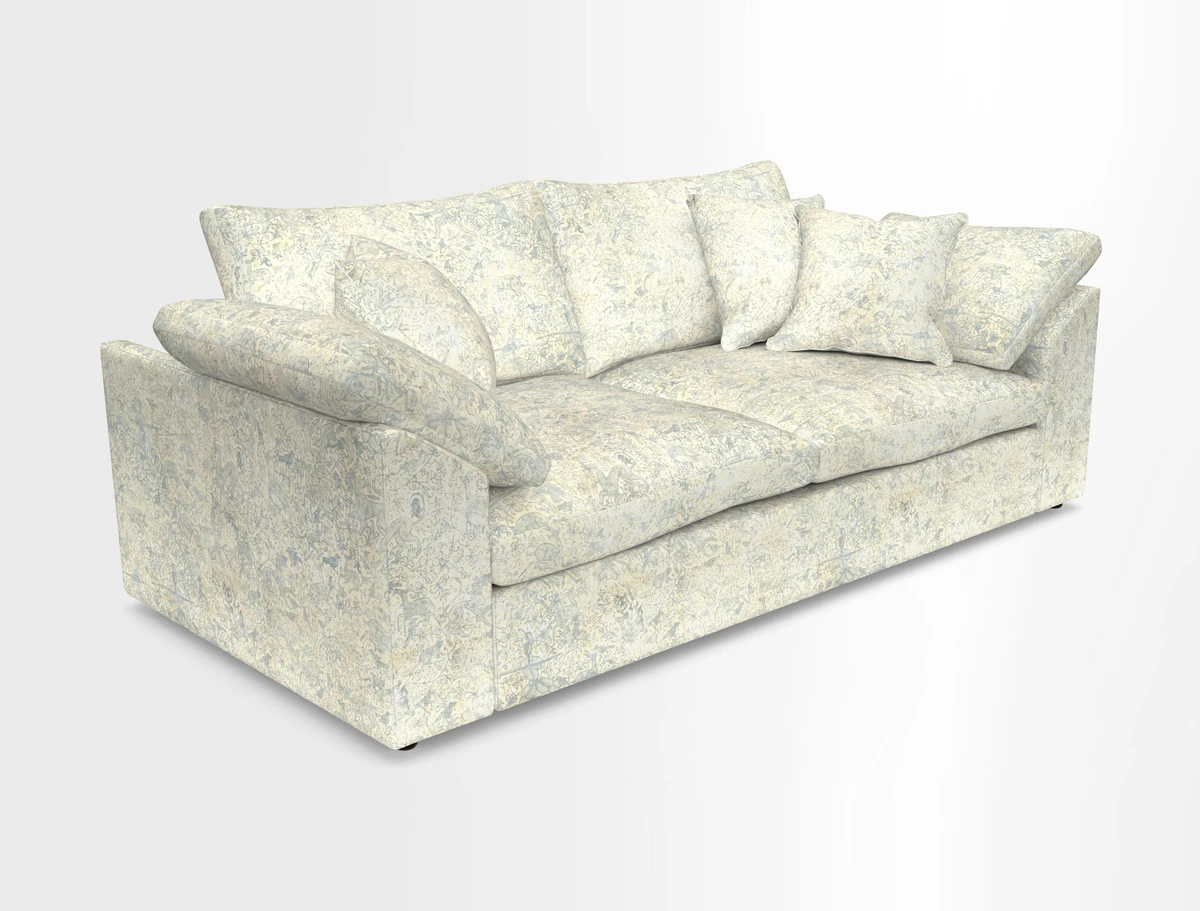 Big Softie Sloped Arm 3 Seater Sofa in Two Tone Plain Biscuit