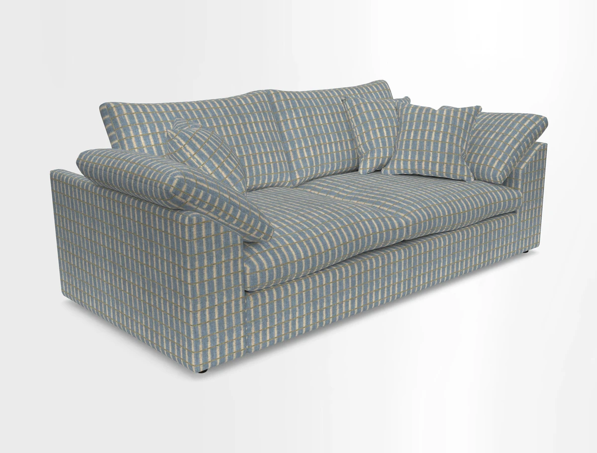 Big Softie Sloped Arm 3 Seater Sofa in Two Tone Plain Biscuit