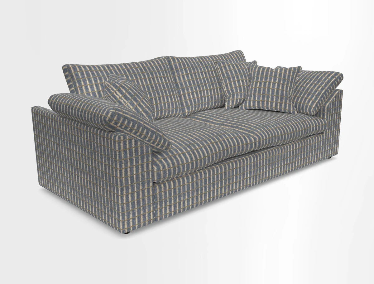 Big Softie Sloped Arm 3 Seater Sofa in Two Tone Plain Biscuit