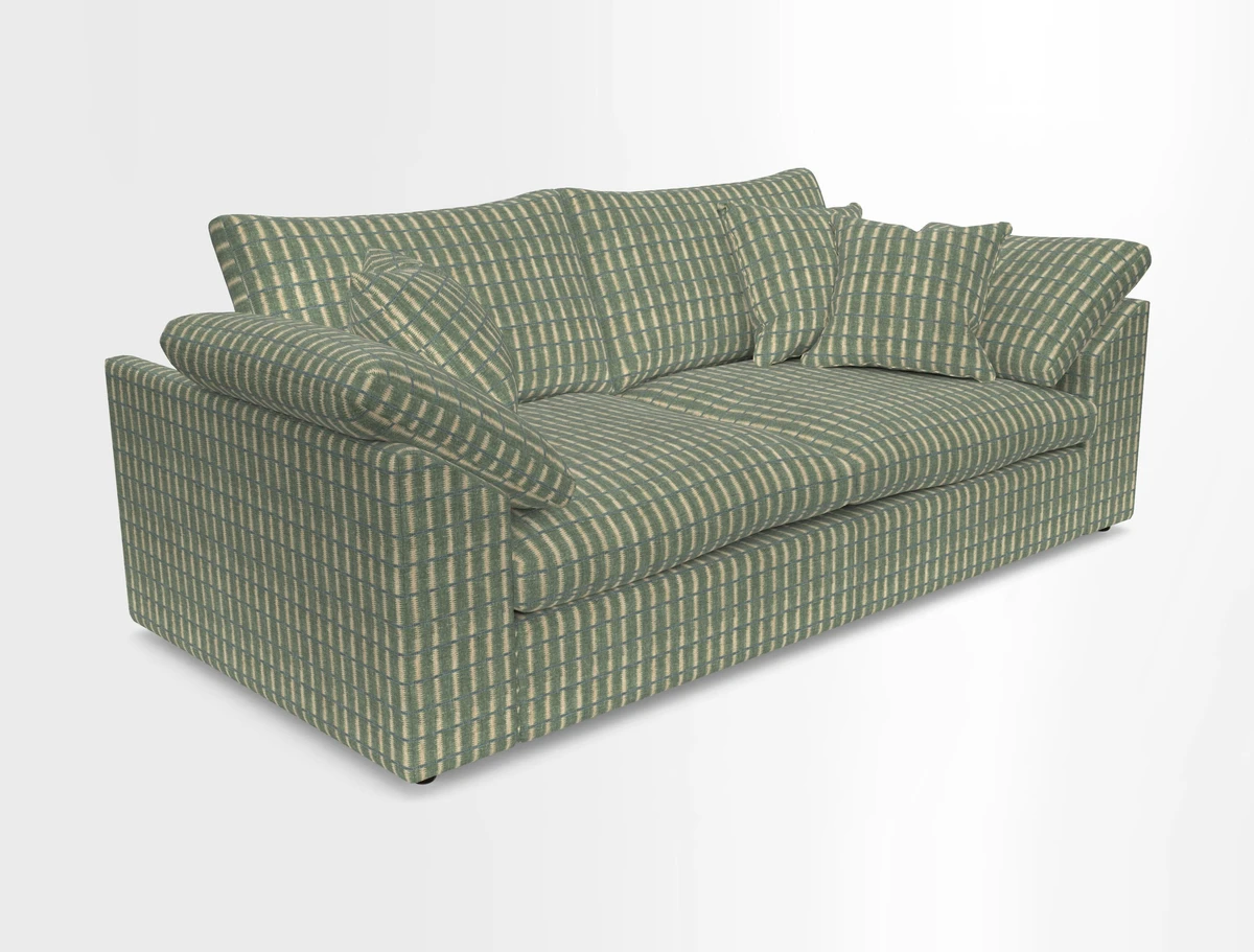 Big Softie Sloped Arm 3 Seater Sofa in Two Tone Plain Biscuit