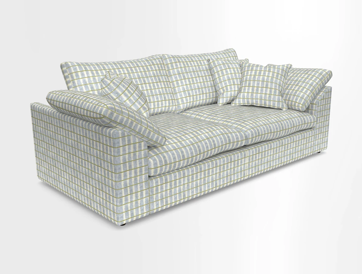 Big Softie Sloped Arm 3 Seater Sofa in Two Tone Plain Biscuit