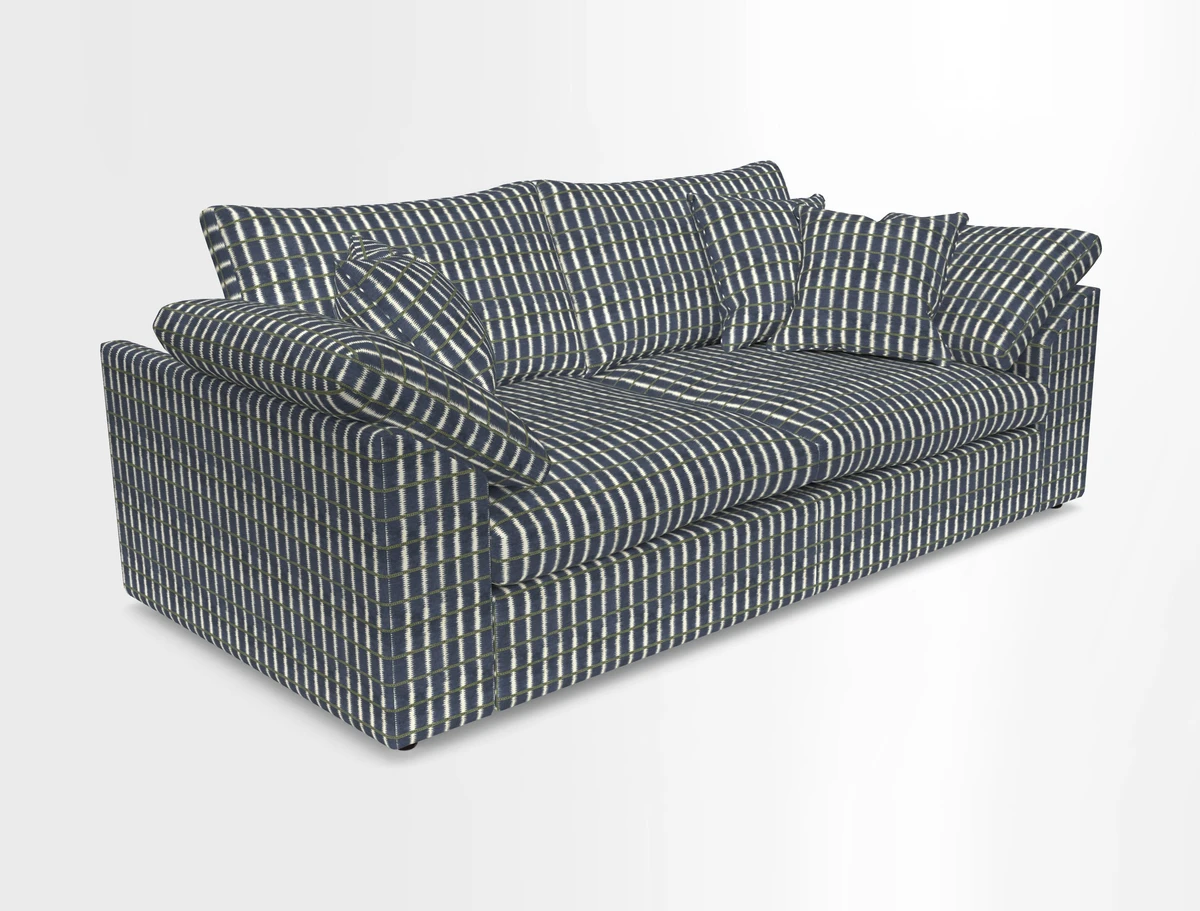 Big Softie Sloped Arm 3 Seater Sofa in Two Tone Plain Biscuit