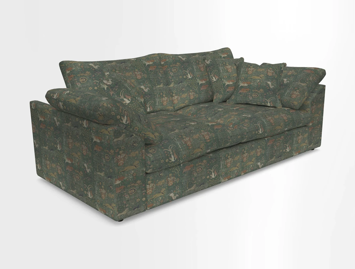 Big Softie Sloped Arm 3 Seater Sofa in Two Tone Plain Biscuit