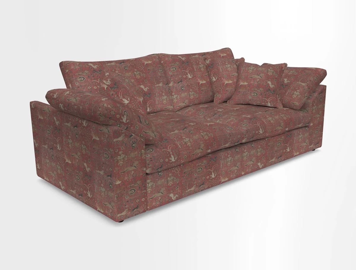 Big Softie Sloped Arm 3 Seater Sofa in Two Tone Plain Biscuit