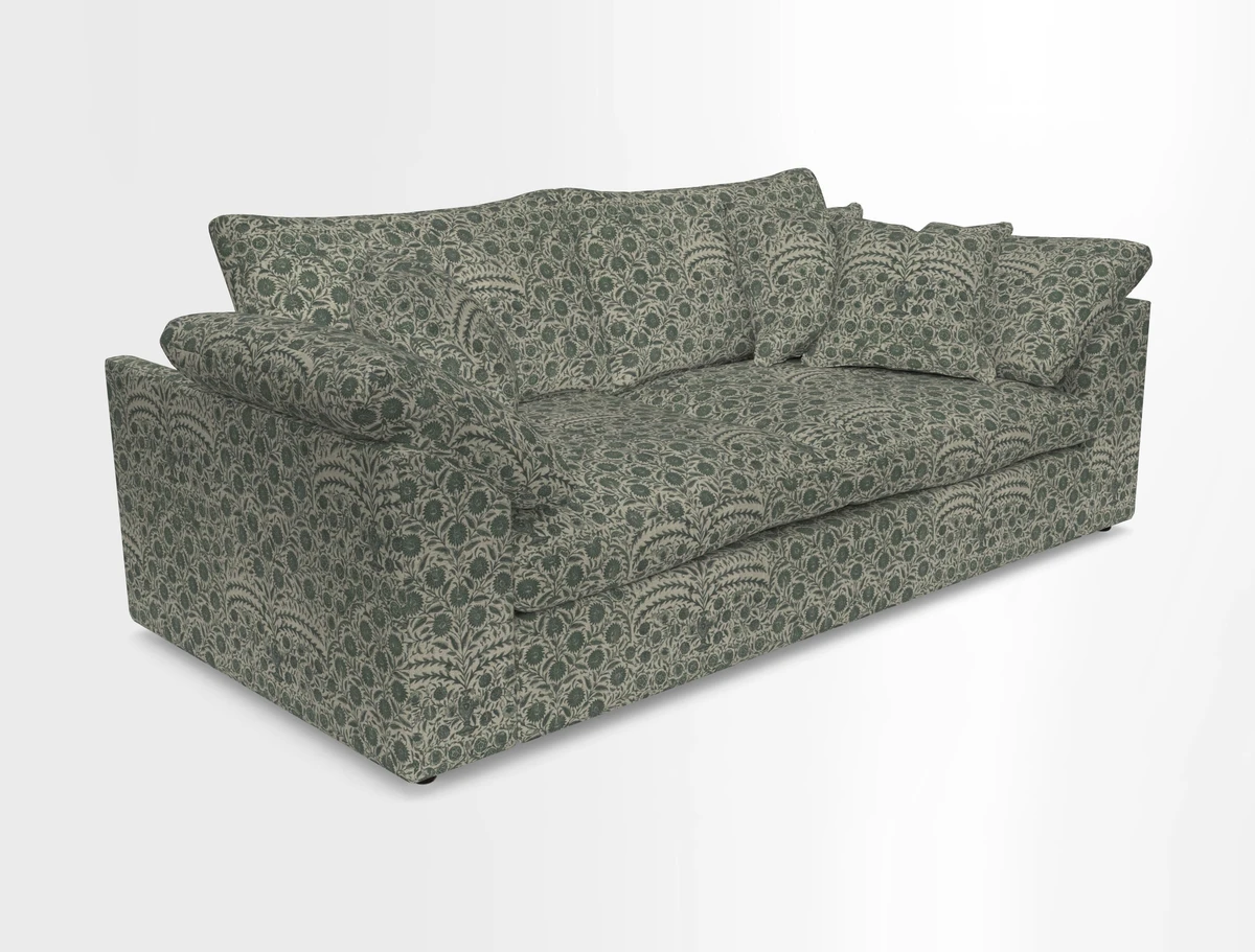 Big Softie Sloped Arm 3 Seater Sofa in Two Tone Plain Biscuit