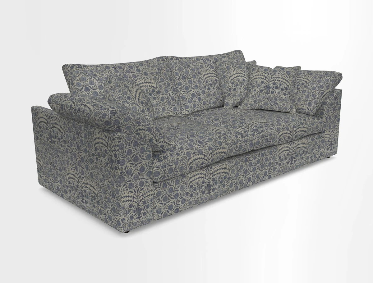 Big Softie Sloped Arm 3 Seater Sofa in Two Tone Plain Biscuit