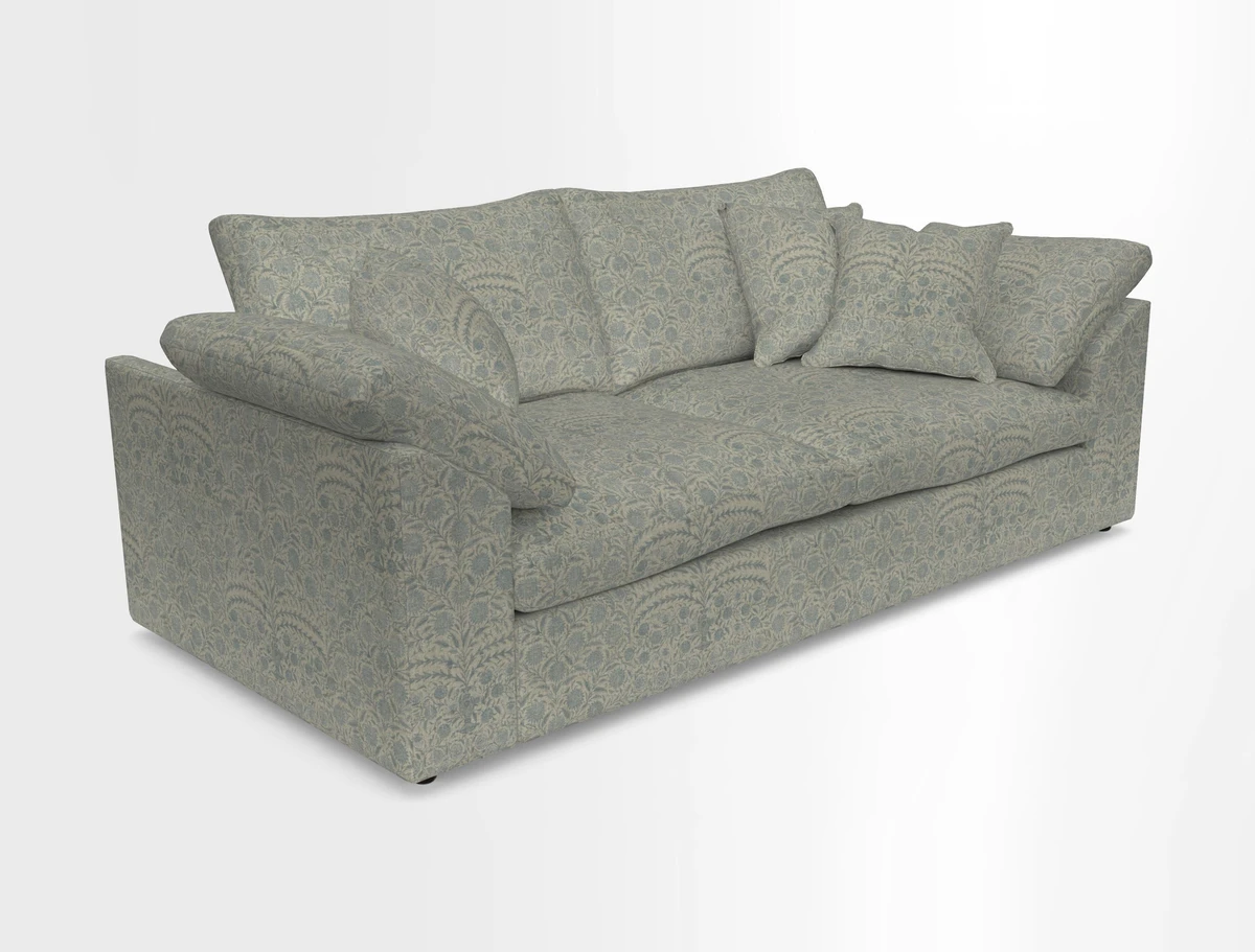 Big Softie Sloped Arm 3 Seater Sofa in Two Tone Plain Biscuit