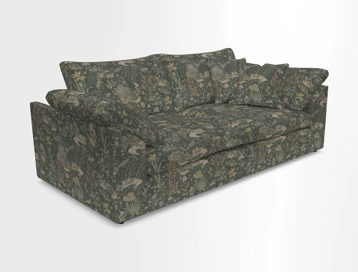 Big Softie Sloped Arm 3 Seater Sofa in Two Tone Plain Biscuit