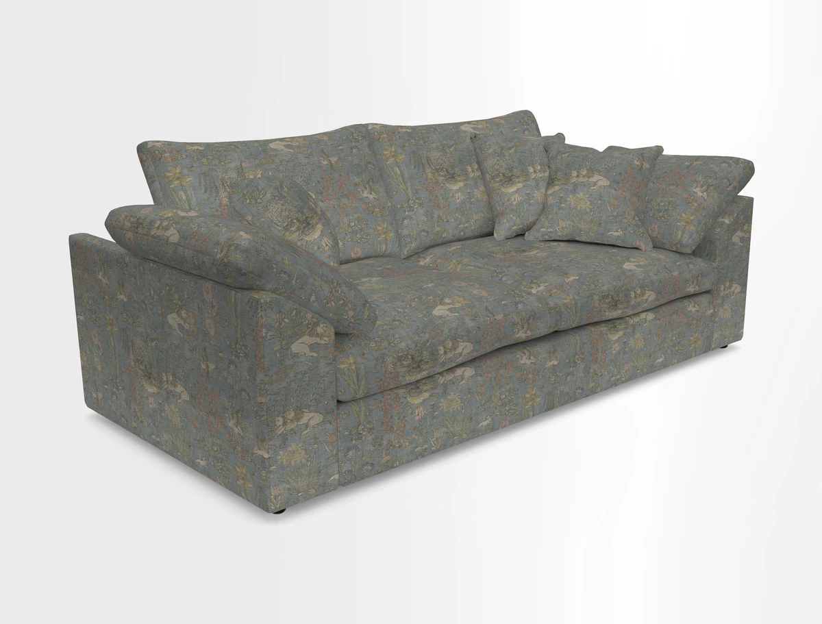 Big Softie Sloped Arm 3 Seater Sofa in Two Tone Plain Biscuit