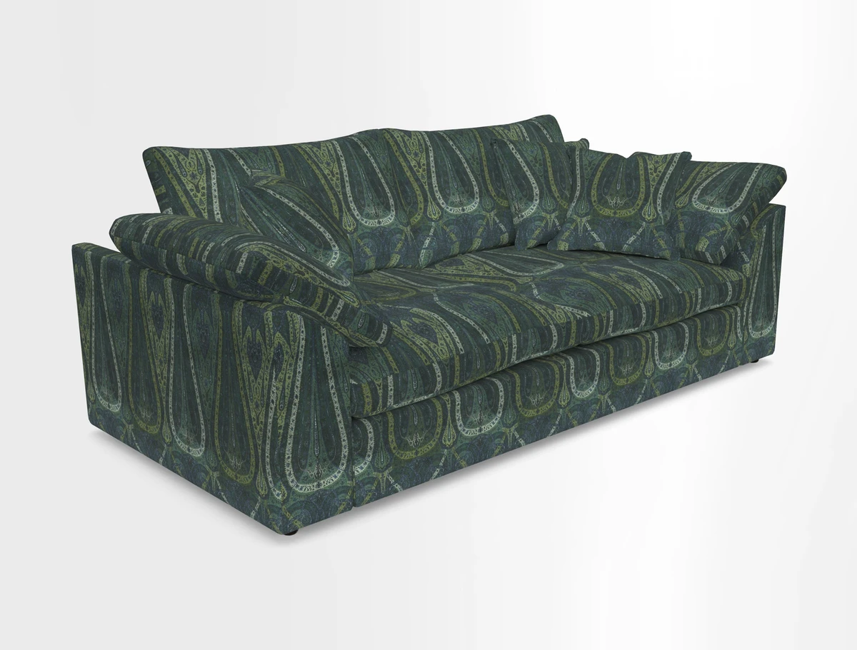 Big Softie Sloped Arm 3 Seater Sofa in Two Tone Plain Biscuit