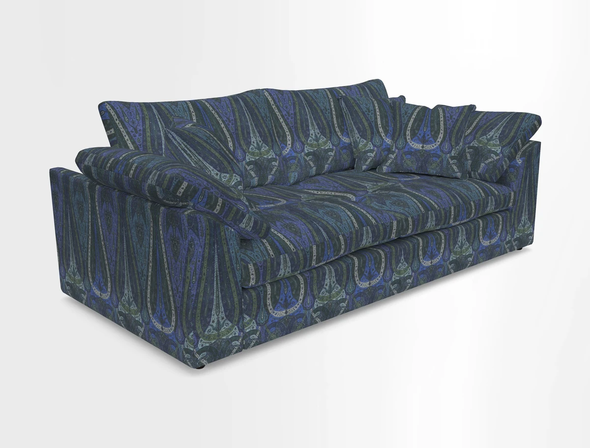 Big Softie Sloped Arm 3 Seater Sofa in Two Tone Plain Biscuit
