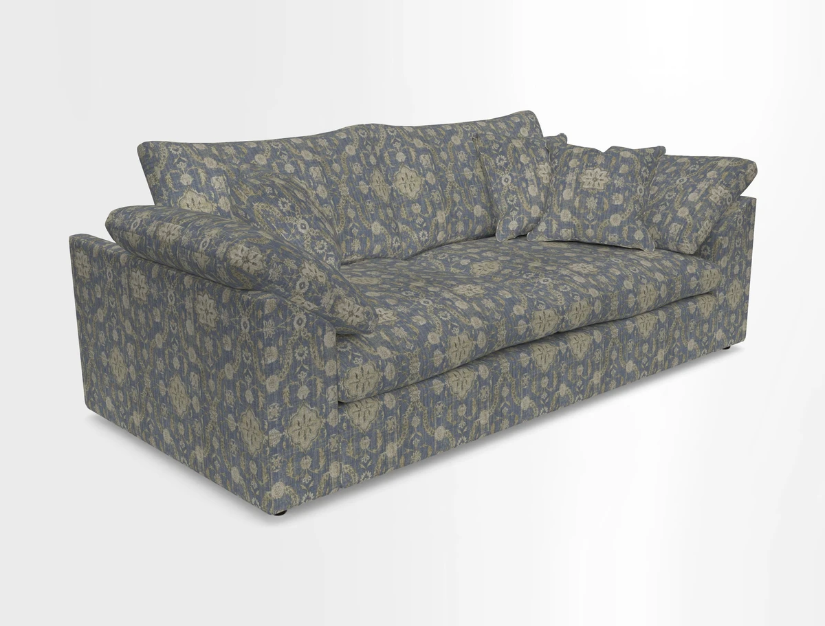 Big Softie Sloped Arm 3 Seater Sofa in Two Tone Plain Biscuit