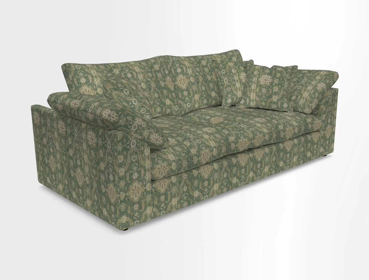 Big Softie Sloped Arm 3 Seater Sofa in Two Tone Plain Biscuit