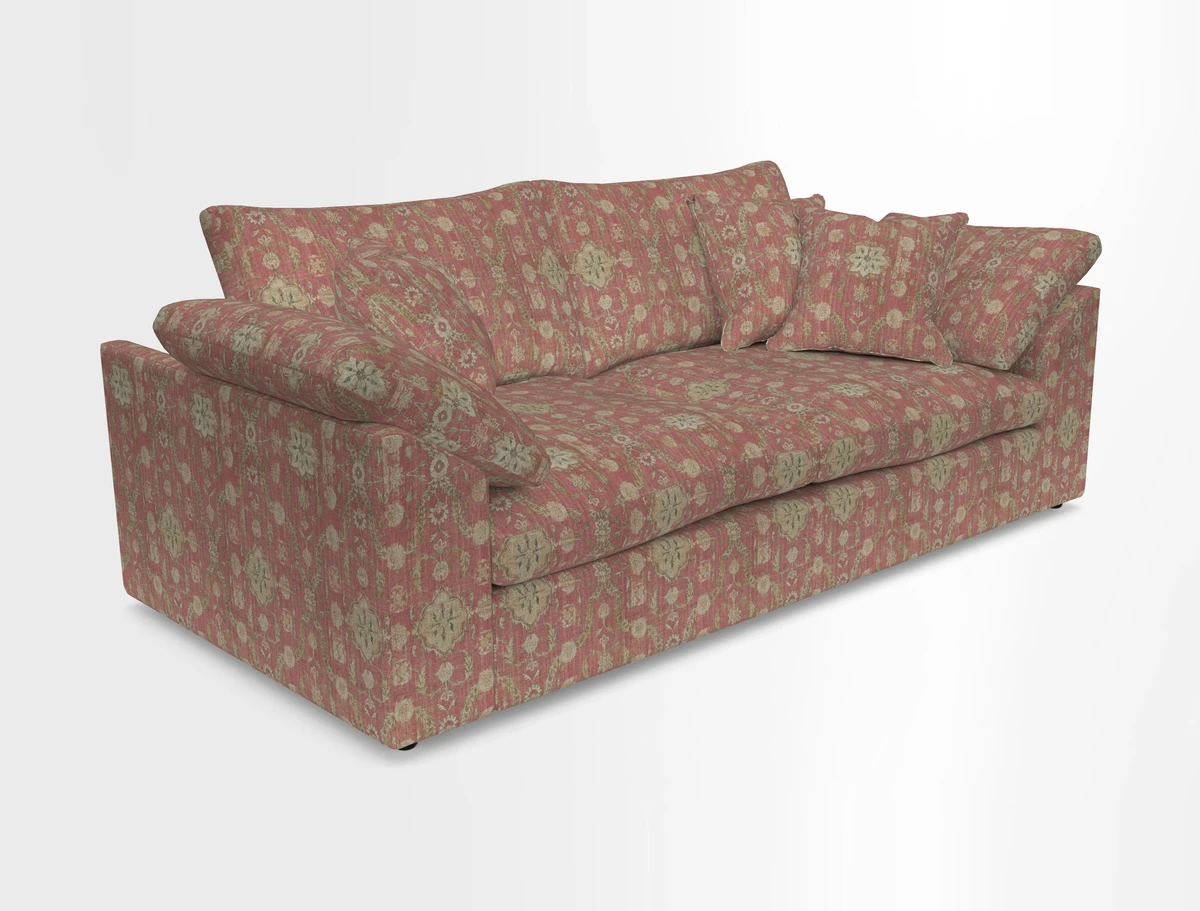 Big Softie Sloped Arm 3 Seater Sofa in Two Tone Plain Biscuit