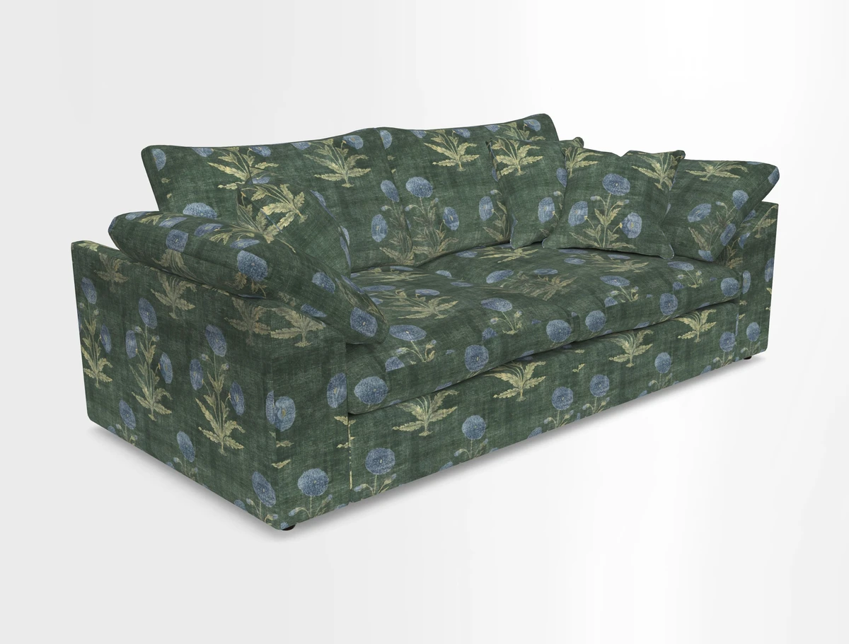 Big Softie Sloped Arm 3 Seater Sofa in Two Tone Plain Biscuit