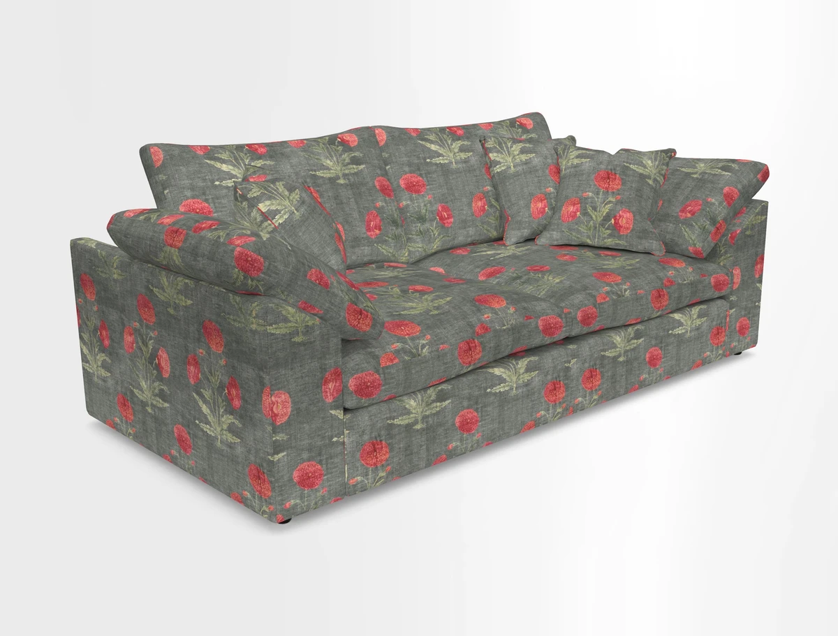 Big Softie Sloped Arm 3 Seater Sofa in Two Tone Plain Biscuit