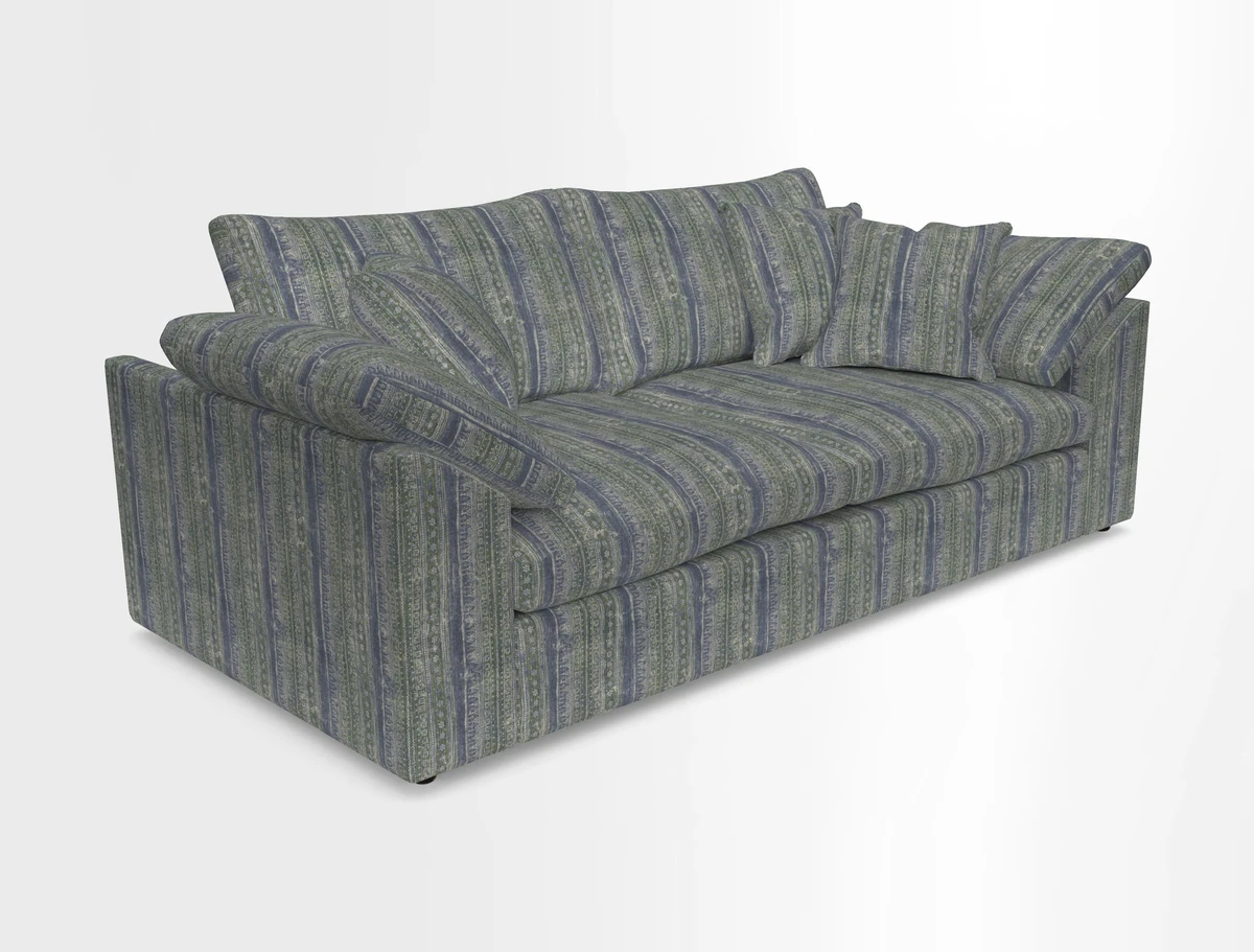 Big Softie Sloped Arm 3 Seater Sofa in Two Tone Plain Biscuit