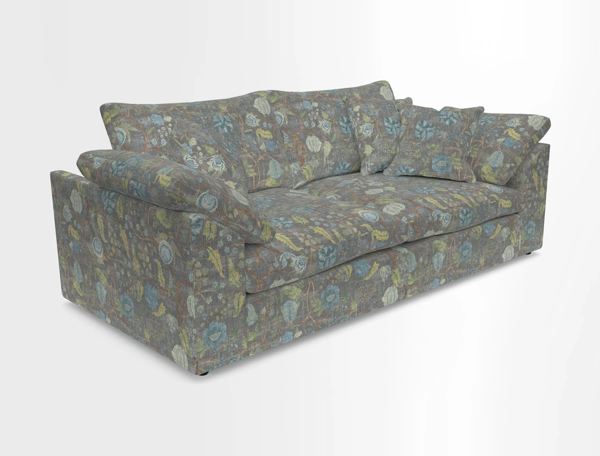 Big Softie Sloped Arm 3 Seater Sofa in Two Tone Plain Biscuit