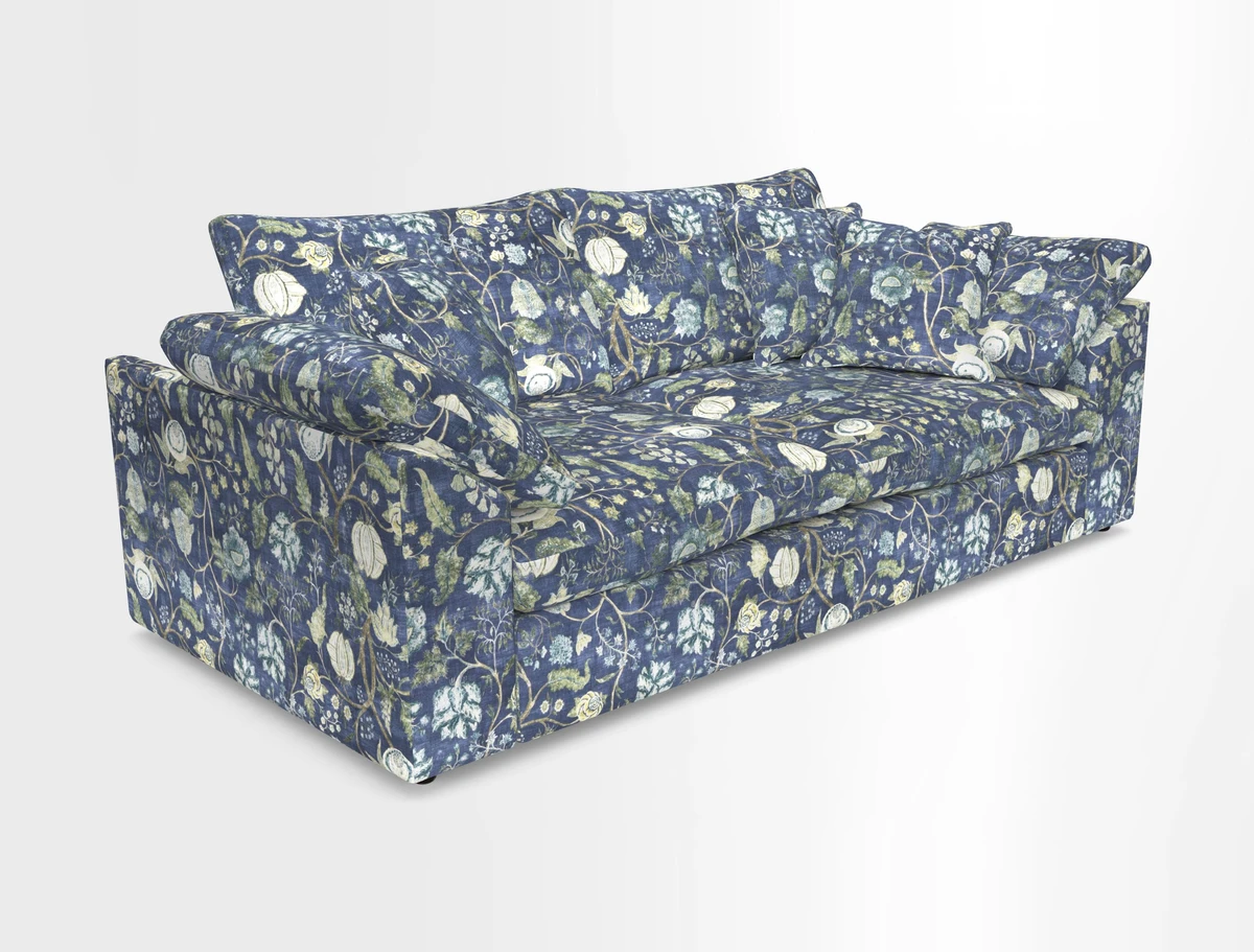 Big Softie Sloped Arm 3 Seater Sofa in Two Tone Plain Biscuit