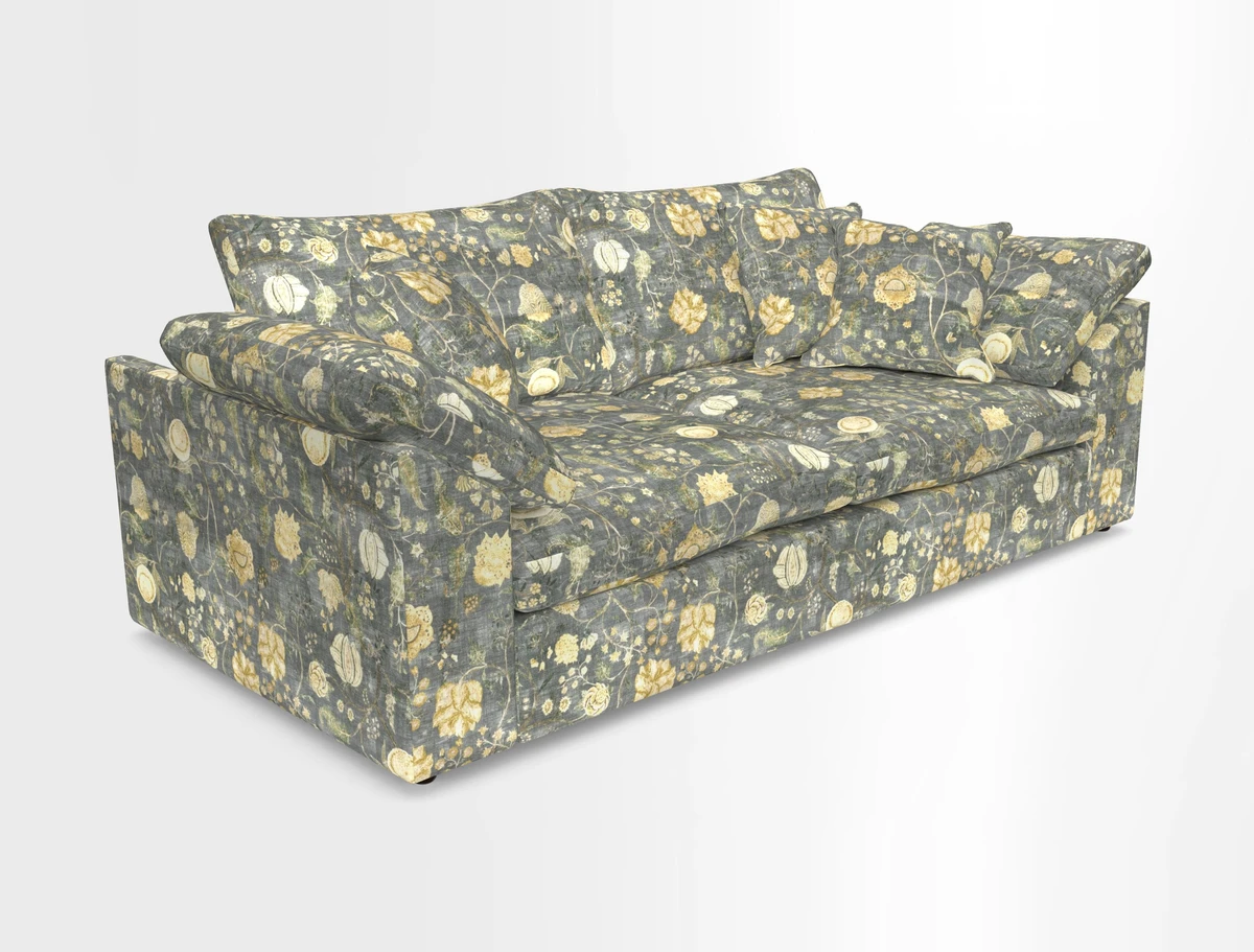 Big Softie Sloped Arm 3 Seater Sofa in Two Tone Plain Biscuit