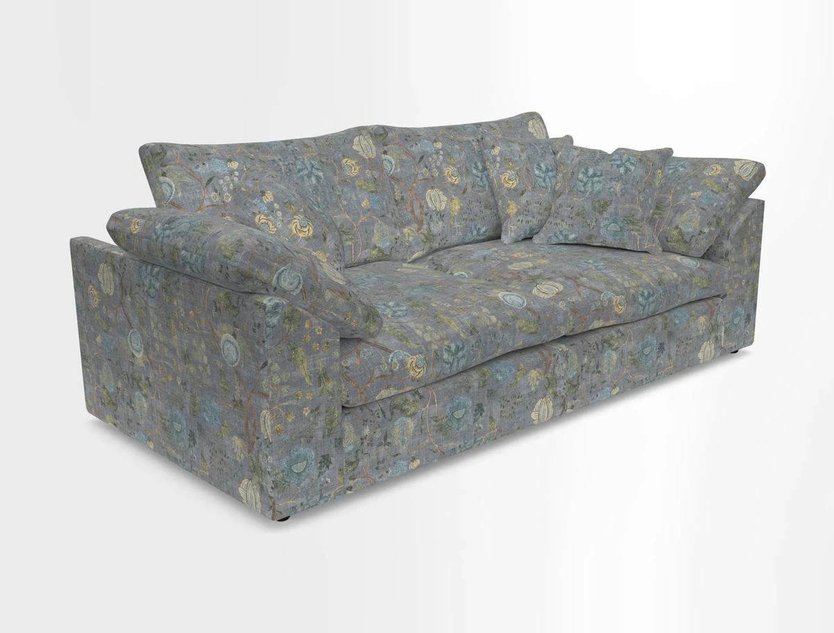 Big Softie Sloped Arm 3 Seater Sofa in Two Tone Plain Biscuit