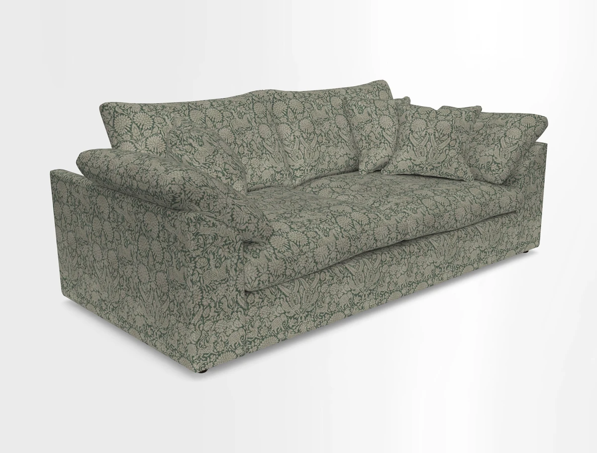 Big Softie Sloped Arm 3 Seater Sofa in Two Tone Plain Biscuit