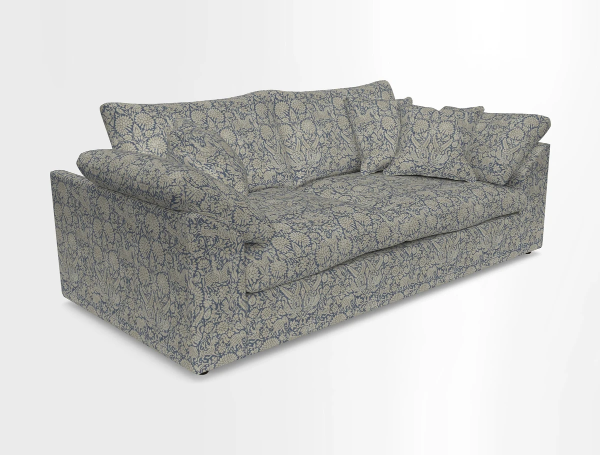 Big Softie Sloped Arm 3 Seater Sofa in Two Tone Plain Biscuit