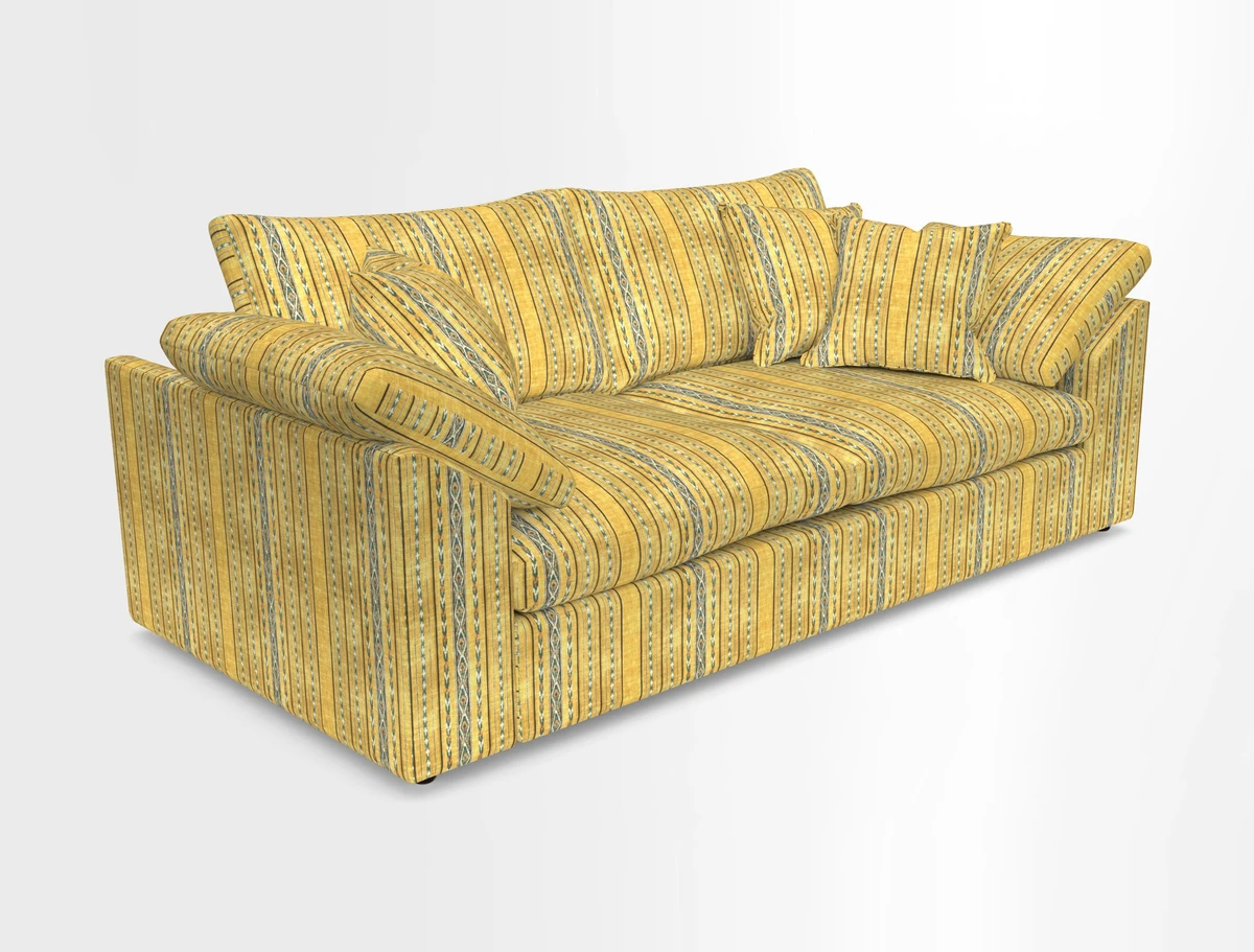 Big Softie Sloped Arm 3 Seater Sofa in Two Tone Plain Biscuit