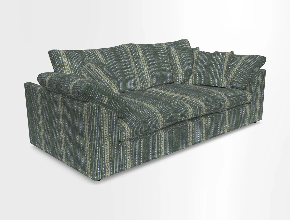 Big Softie Sloped Arm 3 Seater Sofa in Two Tone Plain Biscuit