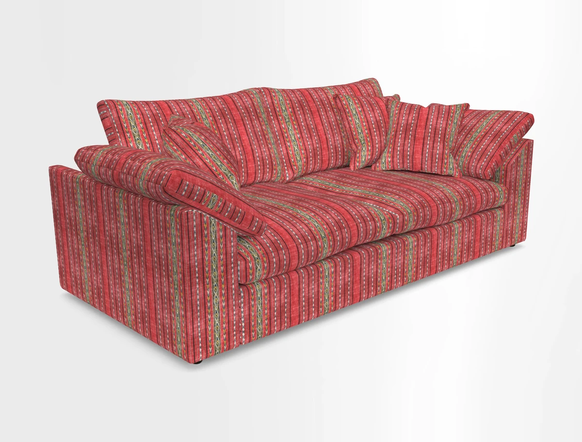 Big Softie Sloped Arm 3 Seater Sofa in Two Tone Plain Biscuit