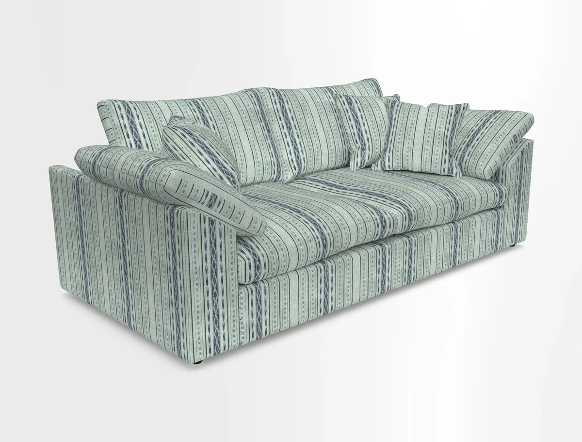 Big Softie Sloped Arm 3 Seater Sofa in Two Tone Plain Biscuit