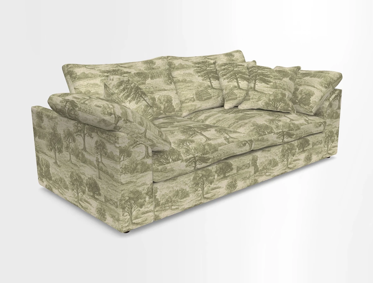 Big Softie Sloped Arm 3 Seater Sofa in Two Tone Plain Biscuit