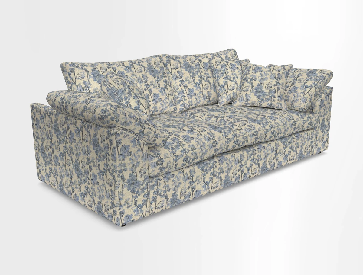 Big Softie Sloped Arm 3 Seater Sofa in Two Tone Plain Biscuit