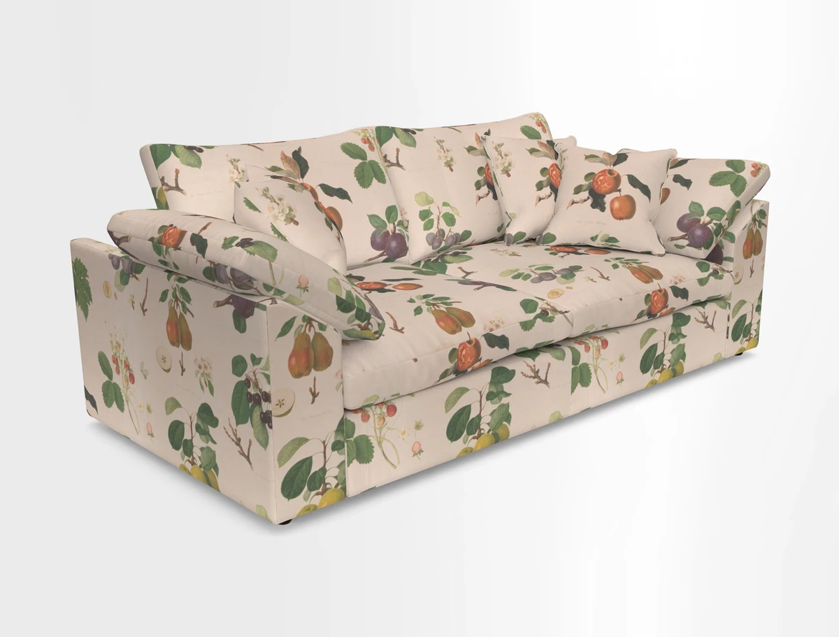 Big Softie Sloped Arm 3 Seater Sofa in Two Tone Plain Biscuit