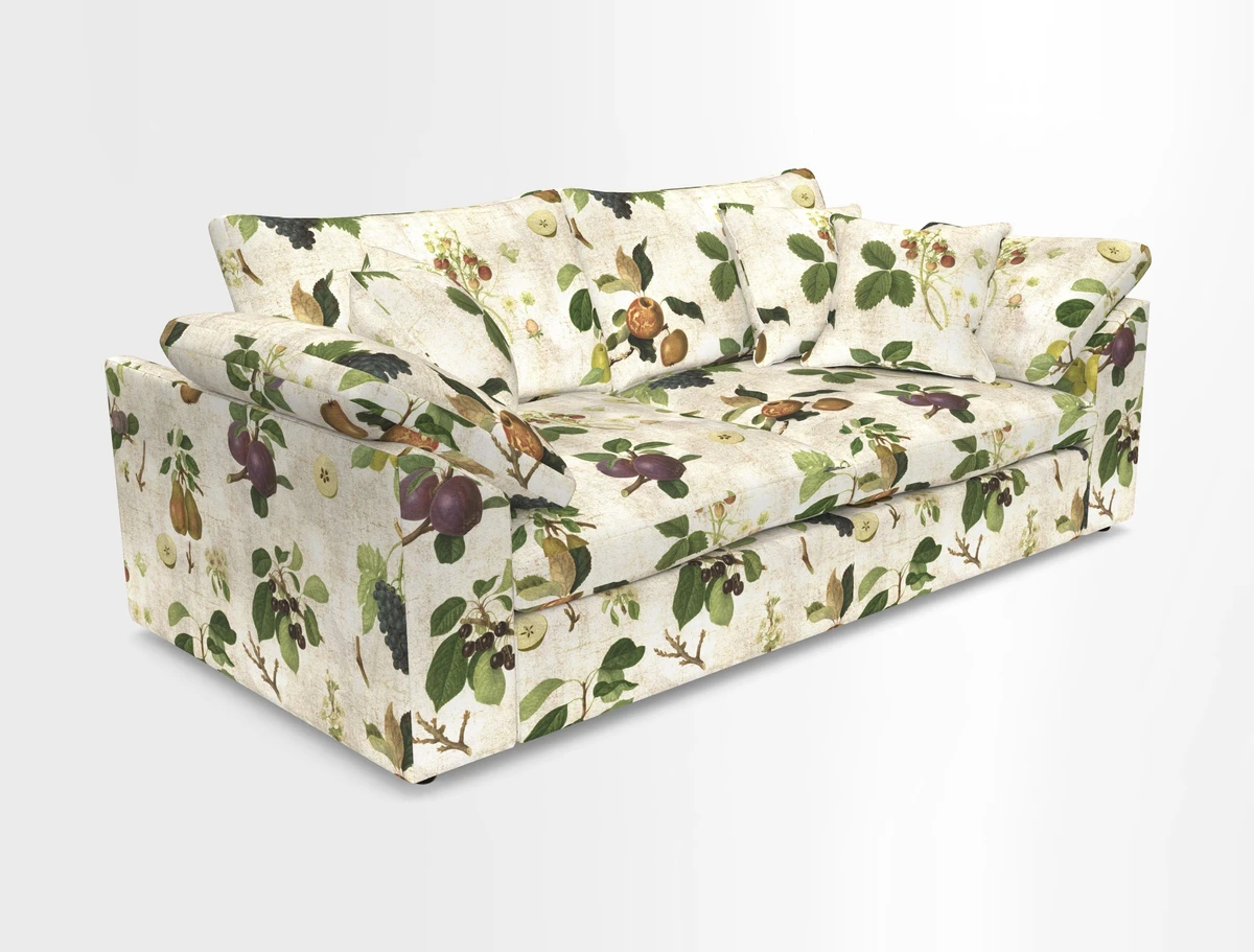 Big Softie Sloped Arm 3 Seater Sofa in Two Tone Plain Biscuit